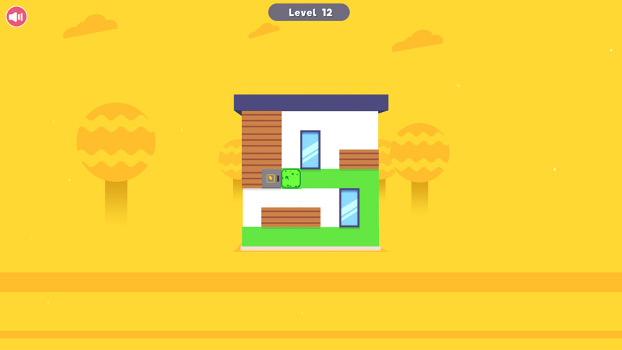 Bạn kéo thả khối màu để tô màu nền cho tường nhà.