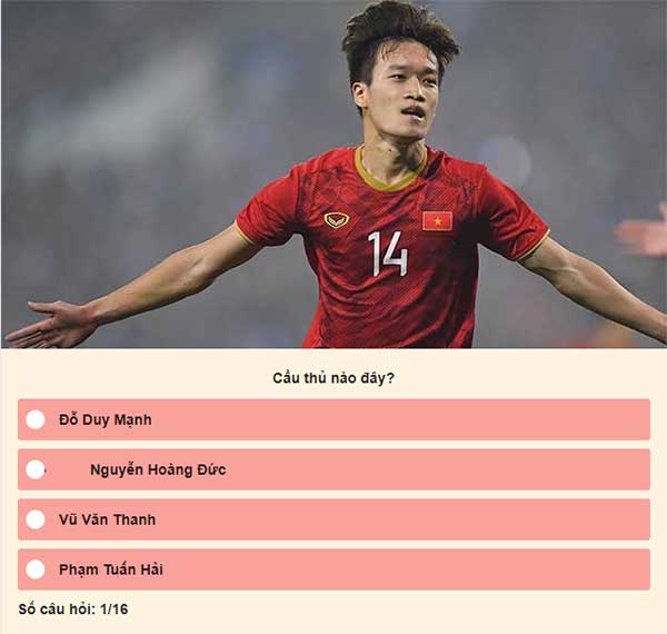 Chọn đáp án đúng