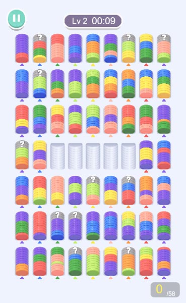 Sắp xếp và phân loại, sau đó đặt chúng và rãnh cùng màu