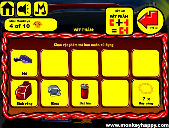 Ghép hoặc sử dụng các vật phẩm.