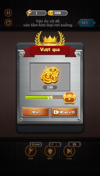 Hoàn thành levle thử thách