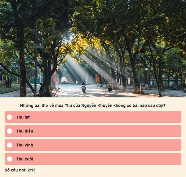 Chọn đáp án đúng