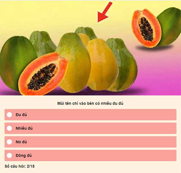 Chọn đáp án đúng