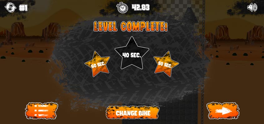 Vượt qua màn chơi với thời gian ngắn nhất để đạt được nhiều sao nhất có thể.