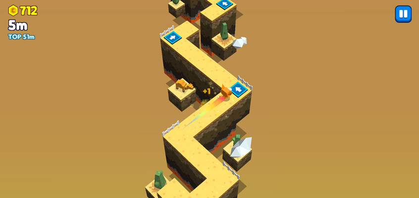 Bạn sẽ di chuyển theo các mũi tên trên đường đi.