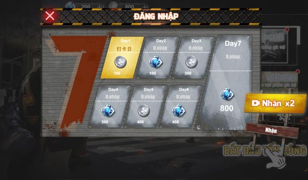 Quà đăng nhập dành cho tân thủ với nhiều phần thưởng