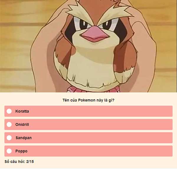 Chọn đáp án đúng