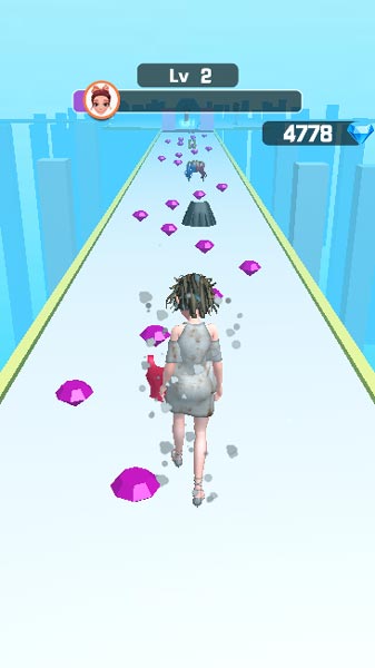 Điều khiển cô gái di chuyển và nhặt kim cương, trang phục