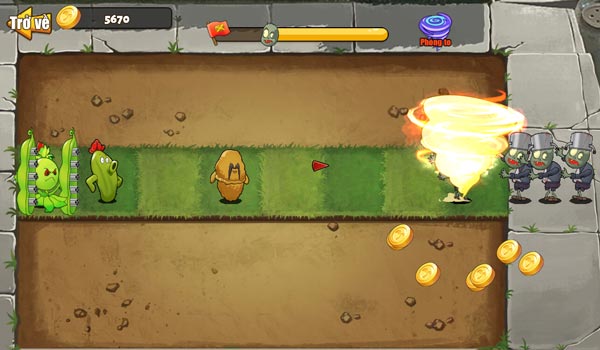 Xoáy lốc sẽ đẩy lùi Zombie ra khỏi khu vườn GameVui