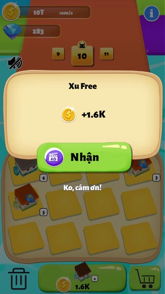 Nhận xu Free bằng cách xem video QC