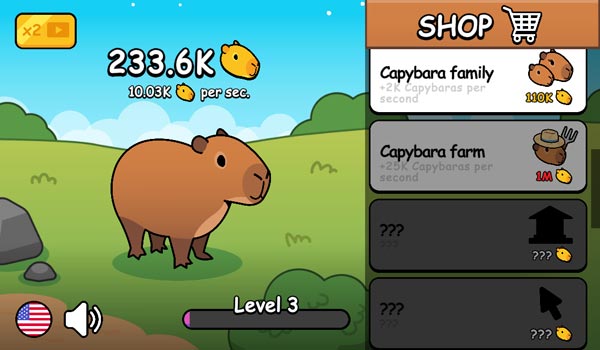 Mở khóa thật nhiều cấp độ chuột lang nước Capybara