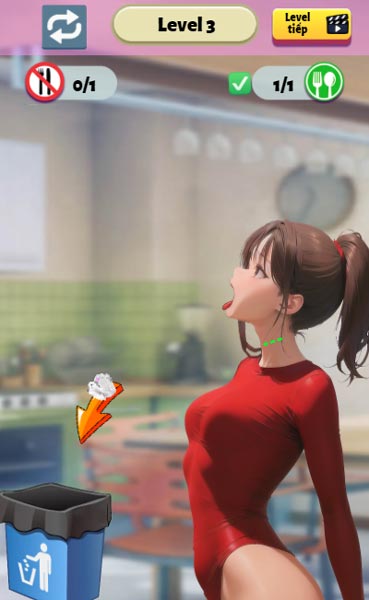 Đồ không ăn được như giấy vụn, đồ chơi... thì các bạn hãy vứt vào thùng rác