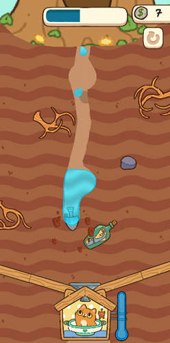 Đào đường dẫn nước tới phòng tắm cho chú mèo.