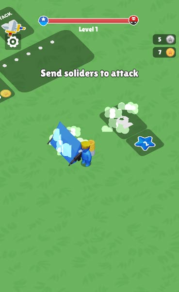 Điều khiển nhân vật Stickman chỉ huy và xây dựng trại lính