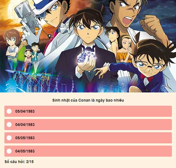 Chọn đáp án đúng