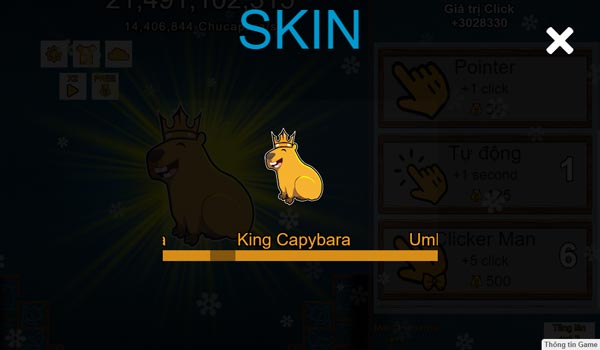 Rất nhiều mẫu Skin để các bạn mở khóa