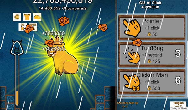 Hãy tận hưởng trò chơi giải trí Idle Clicker về chú chuột lang nước Capybara GameVui nhé