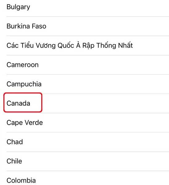 Chọn Canada