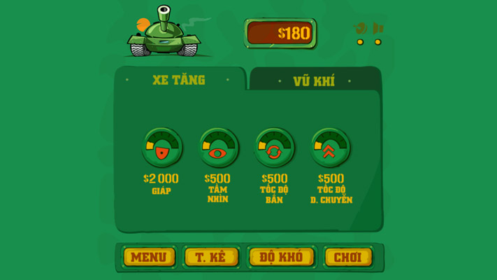 Nâng cấp chỉ số xe tăng của bạn.