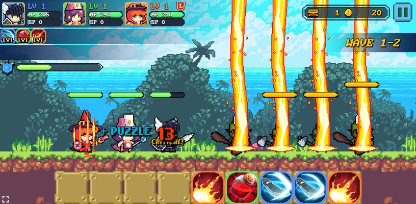 Ghép các các hình giống nhau, đừng liền nhau để nâng cao sức mạnh của kỹ năng.