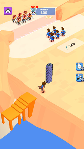 Nhặt các nguyên liệu để xây dựng.