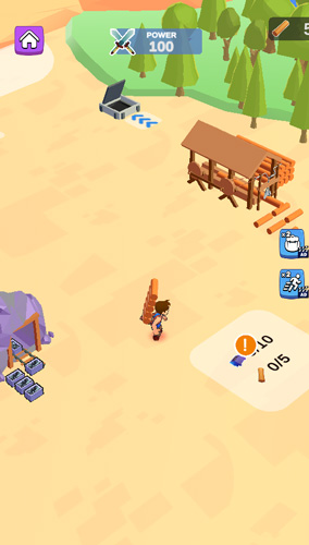 Kiếm đủ nguyên liệu để xây các công trình.