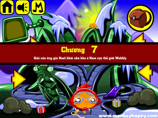 Chơi game Chú khỉ buồn: Nam cực Wobbly - GameVui.vn