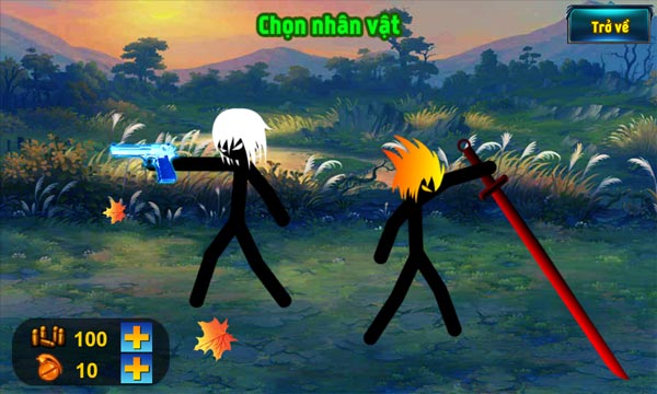 Lựa chọn chế độ 1 hoặc 2 người chơi