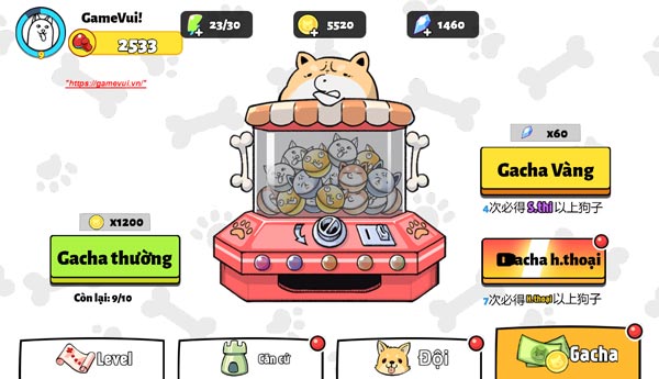 Rất nhiều phần thưởng, nhân vật có thể nhận trong Gacha