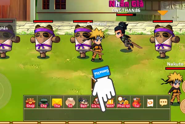 Chạm vào khung chat