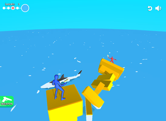 Hãy dùng súng bóng của bạn đẩy kẻ thủ xuống biển nhé.