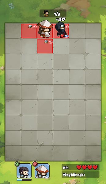 Dùng số điểm xúc xắc và đặt vị trí các tướng Tam Quốc để chiến đấu