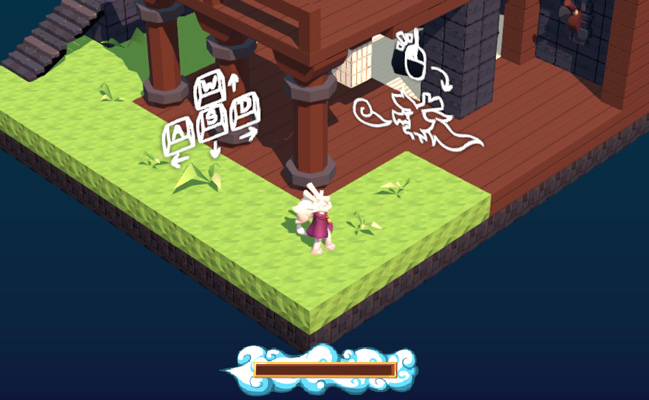 Điều khiển nhân vật của bạn khám phá ngôi đền.