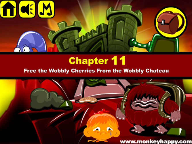 Chơi game Chú khỉ buồn: Lâu đài đá Wobbly  - GameVui.vn