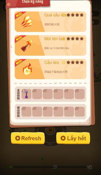 Nhận và nâng cấp kỹ năng