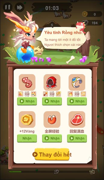 Nhận vật phẩm Buff bằng cách xem video QC