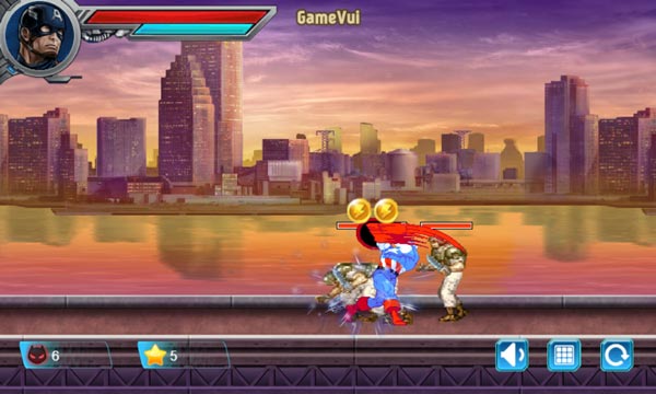 Điều khiển các nhân vật Avengers di chuyển và chiến đấu