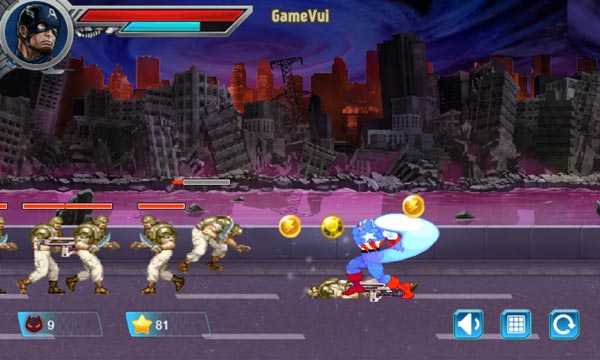 Chinh phục hết tất cả level thử thách trong game Avengers chiến đấu