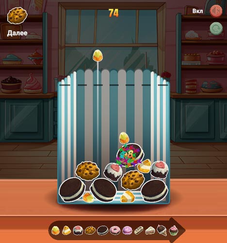 Kéo và thả những chiếc bánh, kẹo giống nhau