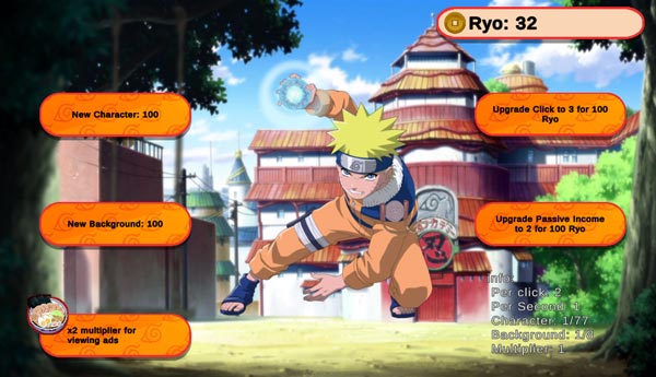 Chơi game Mở khóa nhân vật Naruto - GameVui