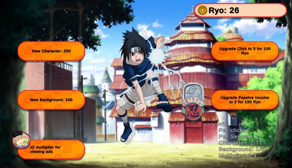Liên tục mở khóa các nhân vật trong Naruto