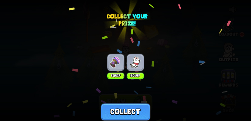 Hoàn thành màn chơi để nhận các vật phẩm.