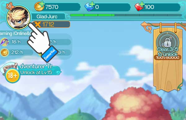 Chạm vào ảnh đại diện