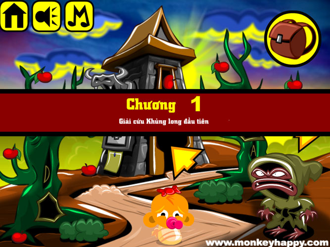 Chơi game Chú khỉ buồn: Giải cứu Khủng long lưng gai - GameVui.vn