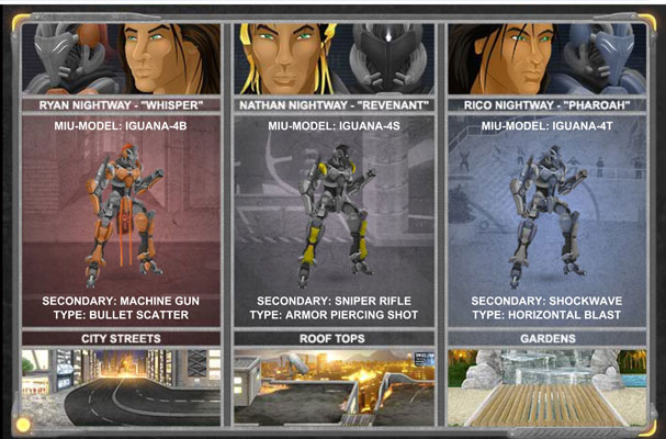 Có 3 loại Robot với các sức mạnh khác nhau.