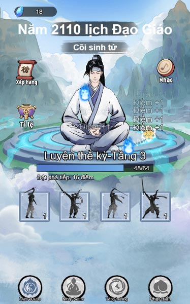 Cố gắng tích tụ thật nhiều đan dược và mở khóa được cảnh giới cao nhất cõi tu tiên bất tử