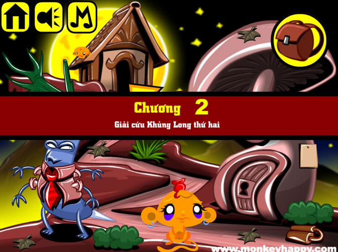 Chơi game Chú khỉ buồn: Giải cứu Khủng long vây kiếm - GameVui.vn