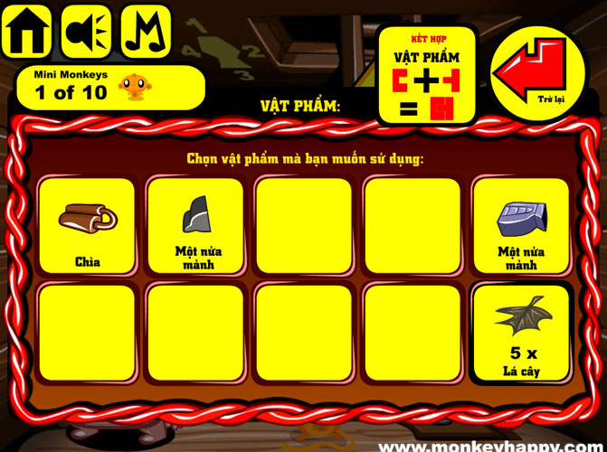 Ghép hoặc sử dụng các vật phẩm.