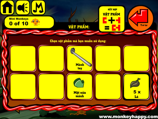 Ghép hoặc sử dụng các vật phẩm.