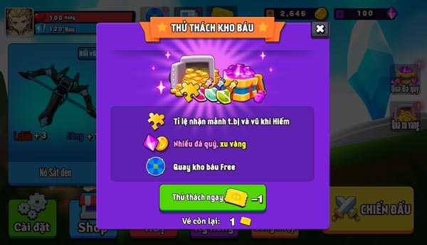 Tham gia thử thách kho báu để nhận nhiều phần thưởng hấp dẫn